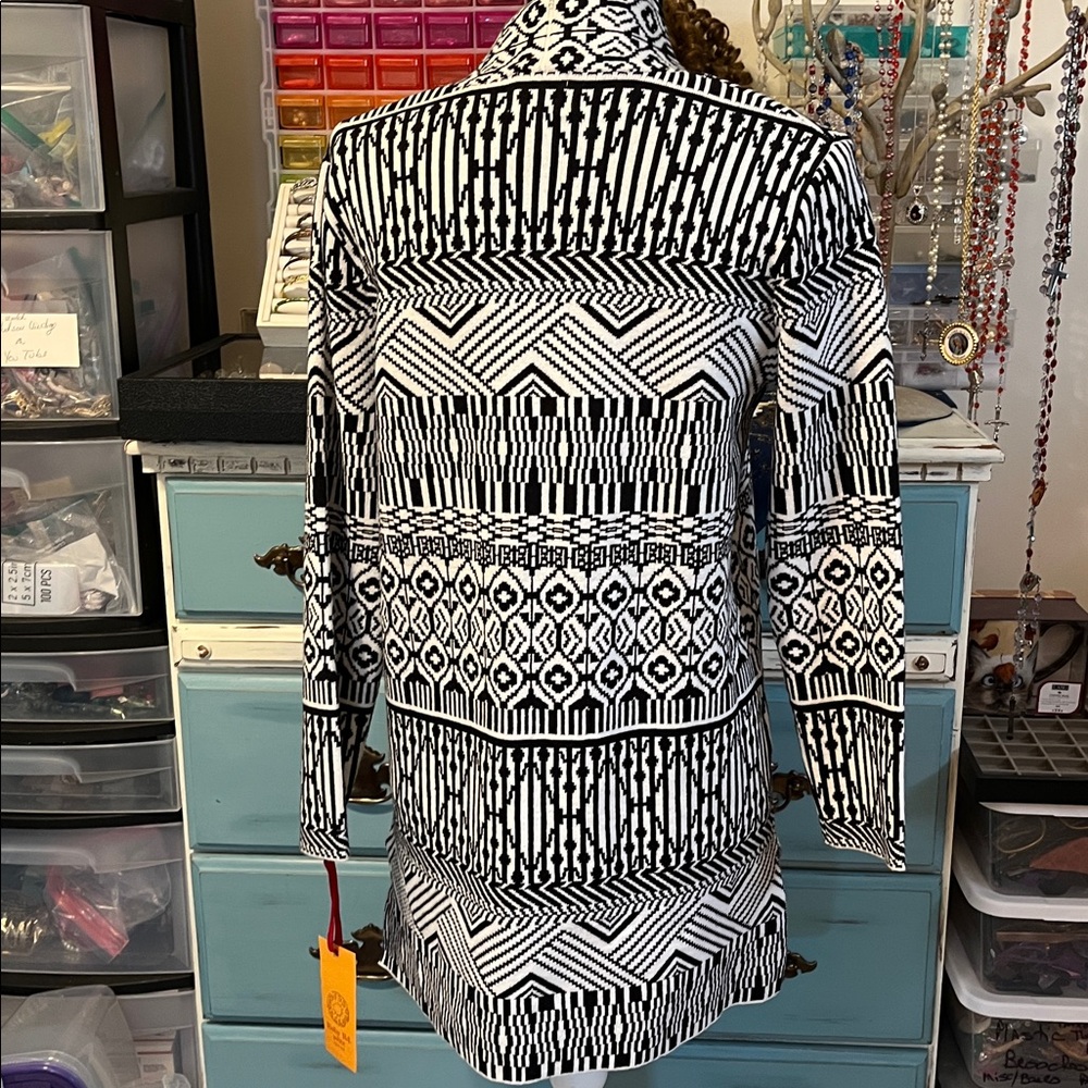 Ruby Rd, Black and White Cardigan, Size Small Petite, new w/tags - Picture 7 of 9